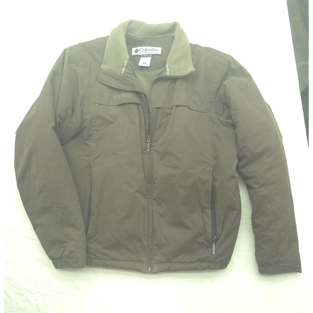 Columbia Men’s M Olive Green Insulated Fleece Lined Jacket Vintage Outdoor